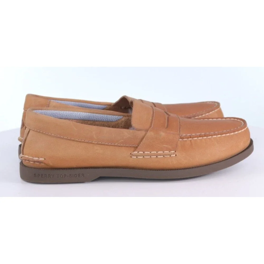 Sperry Top Sider Men's Penny Loafers Boat Shoes Size 8 M Leather Tan